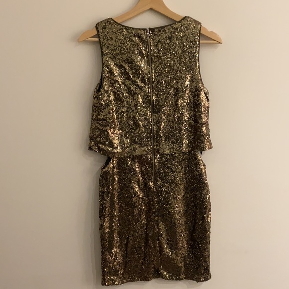 Top shop sequins dress size Small green/gold colour - Picture 2 of 2